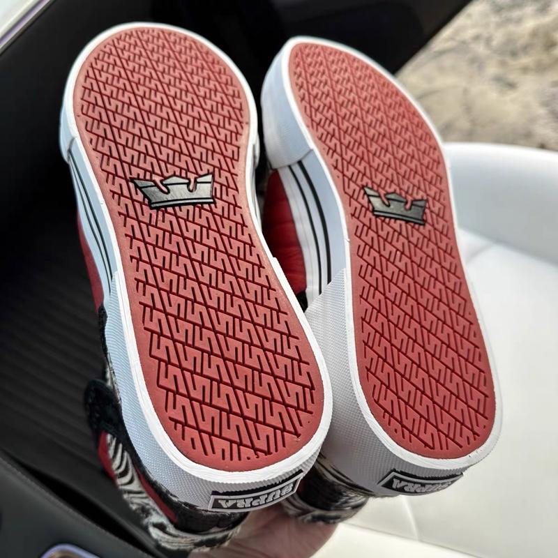 Supra Skytop77 Limited Avenger Black Red Premium Leather Crocodile Horse Hair High Top Sneakers