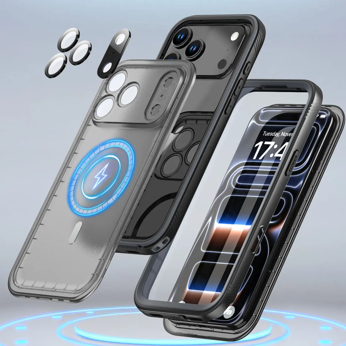 [3-in-1] SPORTLINK Phone Case | Built in Screen & Camera Lens Protector for iPhone 17/16/15/14/13/12/11 | MagSafe Charging |  | Waterproof & Shockproof | For Beach, Underwater, Travel, Camping, Summer, Everyday