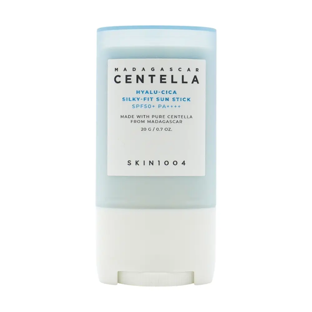 SKIN1004 Madagascar Centella Hyalu Cica Silky-Fit Solid Sunscreen Stick, SPF50+ PA++++, 20g Facial Sunscreen for All Skin Types, Hydrating with Hyaluronic Acid, Lightweight Sun Protection for Daily Use