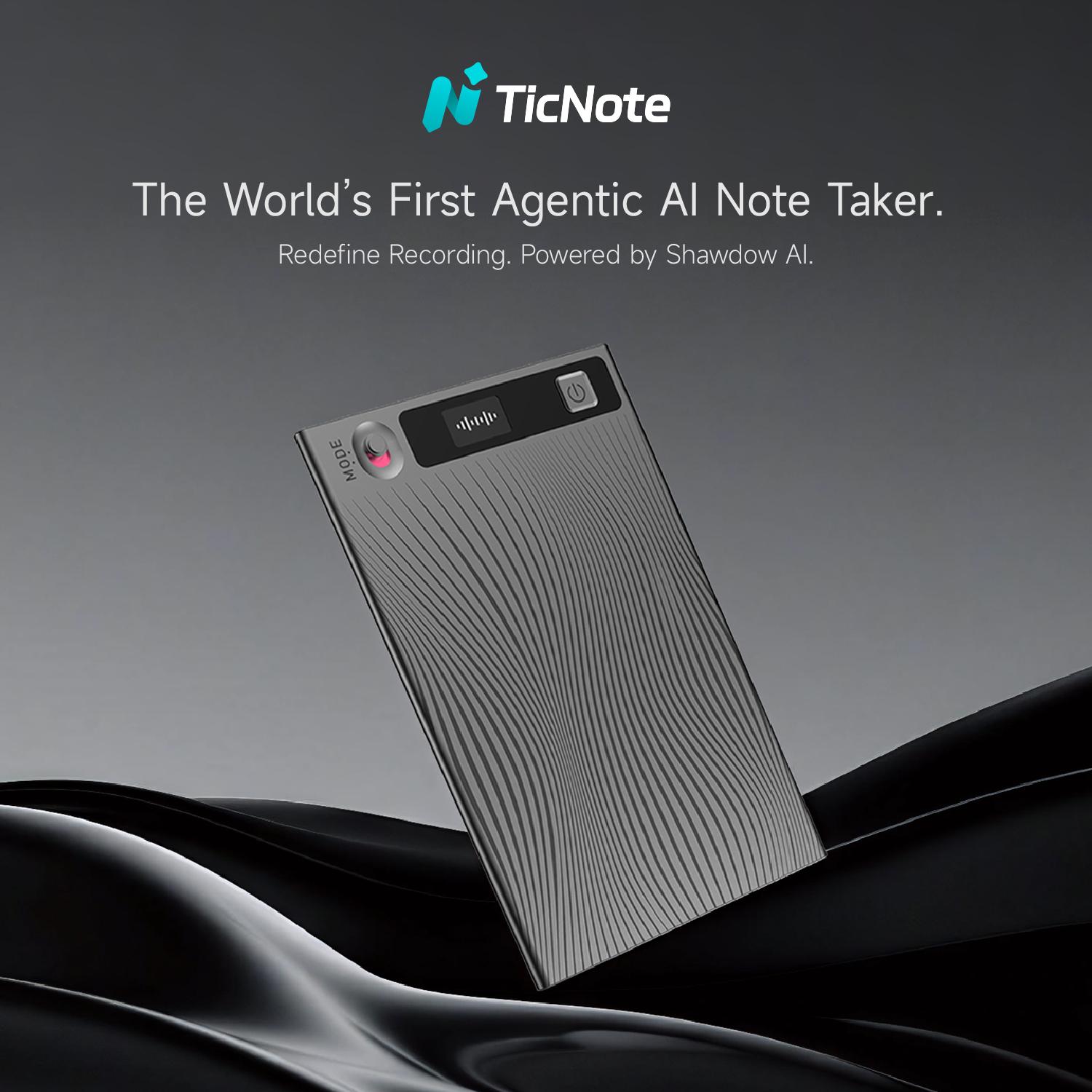 Mobvoi TicNote Agentic AI Notetaker Translator Voice Recorder 64GB Memory Note Recorder 120+ languages with Speaker ID Real-time Transcription and Translation AI Podcast Deep Research Content Creation for Phone Call Lectures Meetings Interviews