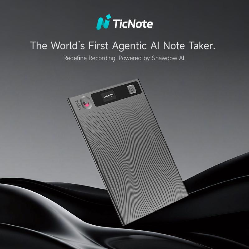 Mobvoi TicNote Agentic AI Notetaker Translator Voice Recorder 64GB Memory Note Recorder 120+ languages with Speaker ID Real-time Transcription and Translation AI Podcast Deep Research Content Creation for Phone Call Lectures Meetings Interviews