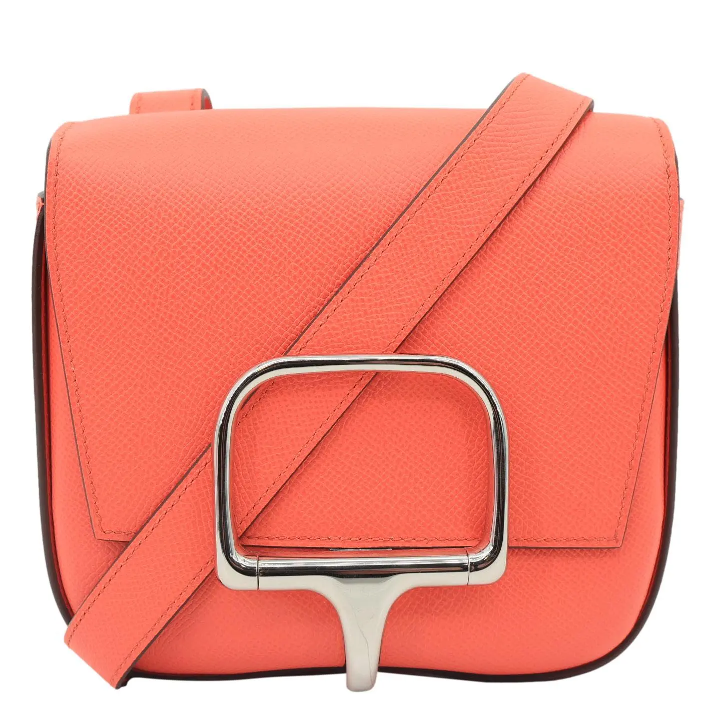 Pre-owned HERMÈS Leather Shoulder Bags Hermes Della Cavalleria Mini Epsom Shoulder Bag Pink