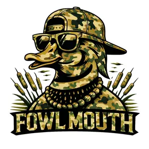 Fowl Mouth Camo Duck Sticker, Funny Hunting Decal for Trucks, Cool Waterproof Vinyl for Laptops & Tumblers