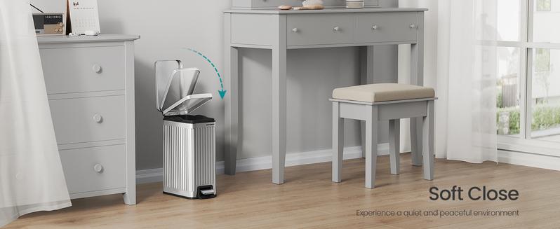SONGMICS Bathroom Trash Can, 1.6-Gallon (6 L) Trash Bin with Lid, Slim for Small Spaces, Stainless Steel Garbage Can, Soft Close SONGMICS Bathroom Trash Can, 1.6-Gallon (6 L) Trash Bin with Lid, Slim for Small Spaces, Stainless Steel Garbage Can, Soft Close