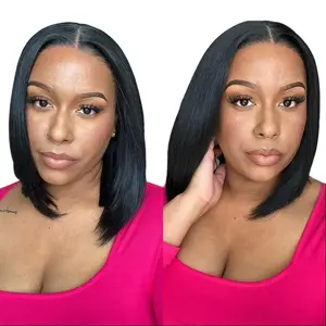 Berryshair 5x5 Straight Human Hair HD Lace Closure Bob for Women 150% Density, Super Soft and Natural, Easy to Dye, Real Donor Hair