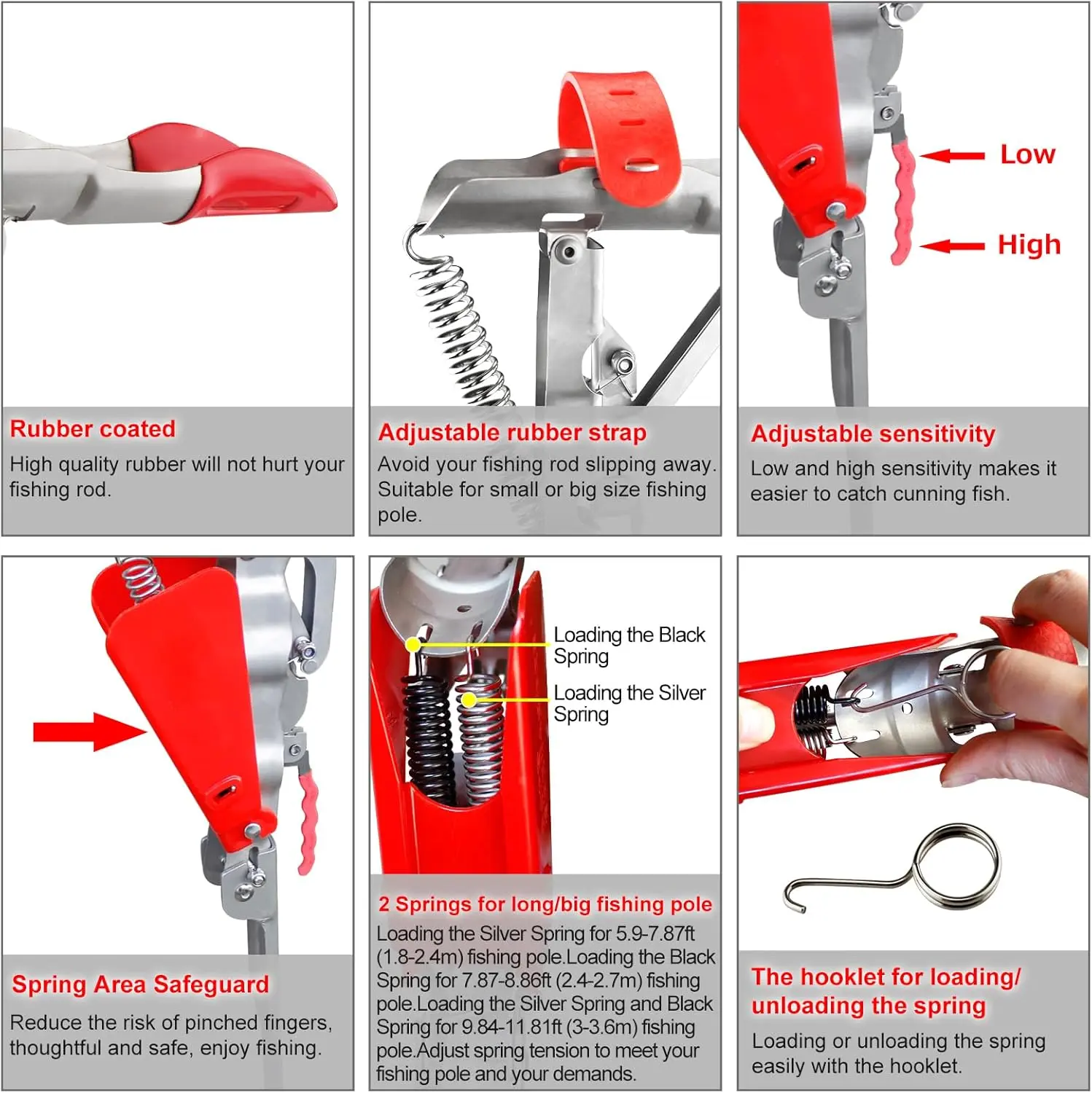 Automatic Spring-Activated Fishing Rod Holder with High-Sensitivity Dual  Springs,fish trap, Foldable Design & Adjustable Ground Spike for Stable  Support - TikTok Shop