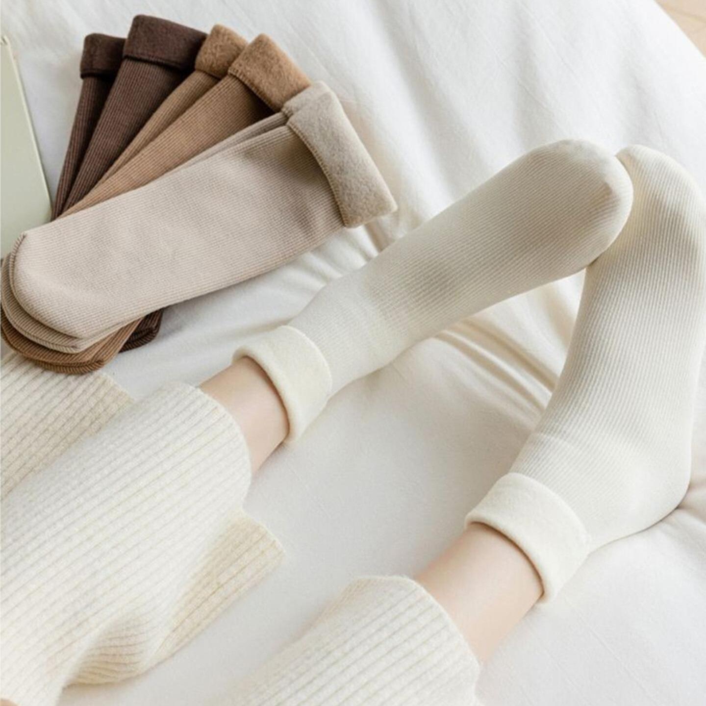 SheerFit 4 Pairs Women's Fleece Lined Socks for Women Daily Wear Thick Warm Soft Comfortable Winter&Spring