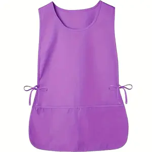 One Waterproof Work Apron with 2 Big Pockets, Lace-up Work Clothes on Both Sides, Suitable Cleaning Painting Barber Shop