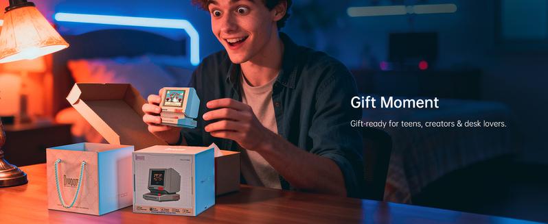 Divoom MiniToo Retro Pixel Bluetooth Speaker – 90s-Inspired PC Design,App Control, Alarm, White Noise, Retro Desk Portable Speaker for Music,Gaming Room Decor