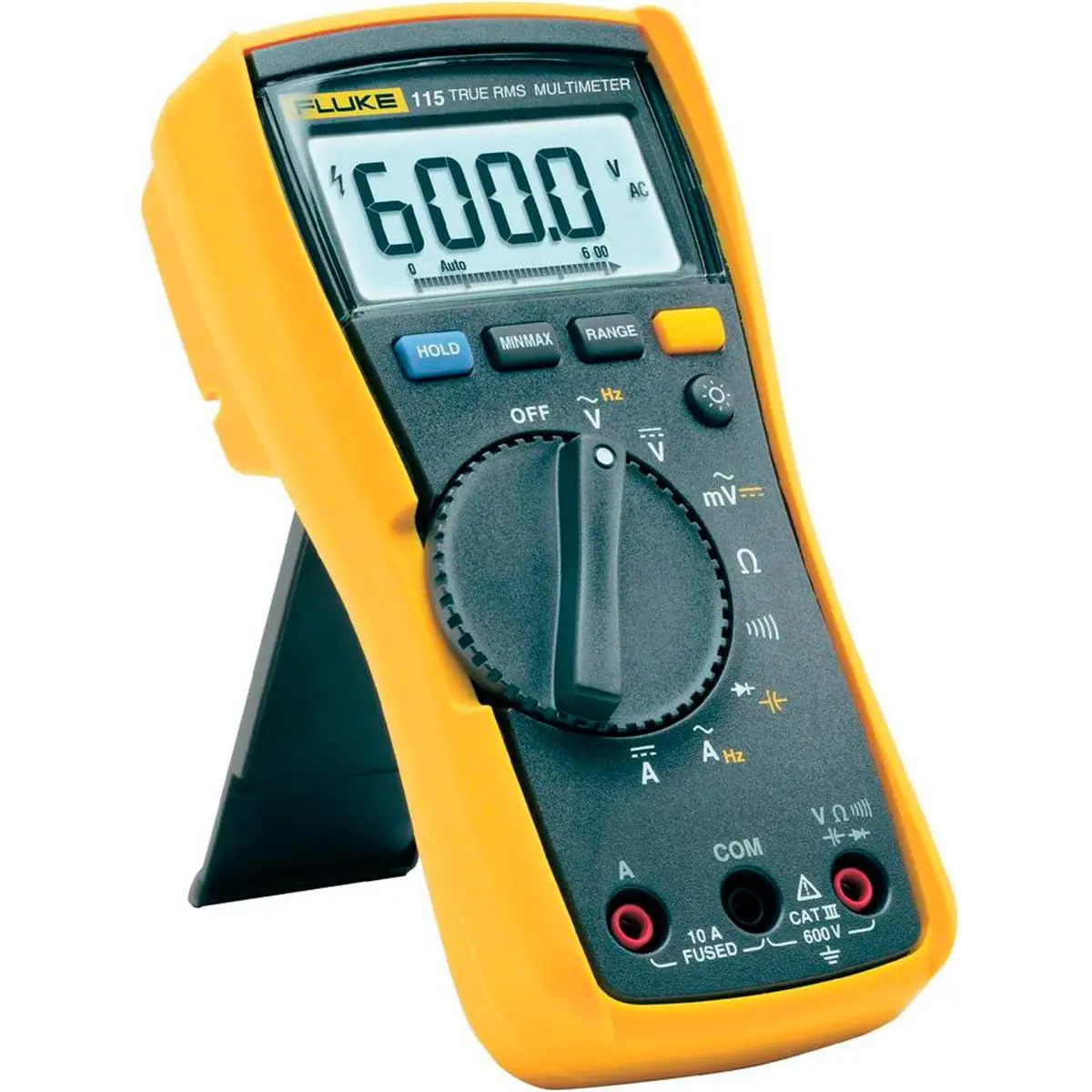 FLUKE FLK-115 True RMS Digital Multimeter - Automotive Continuity & Voltage Tester with LED Backlight, Magnetic Hanger for Car Circuit Checks & Repair Diagnostics (Car Circuit Tester), Automotive Continuity Tester
