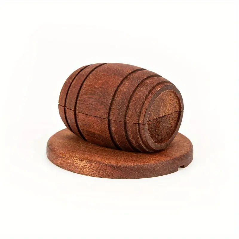 2025 New American-Style Handcrafted Wooden Cocktail Shaker with Lid, Vintage Filter, Unique Barrel Design, Natural Wood Grain, Whiskey Smoker, USA-Made Party Gift Box for Girls' Night In