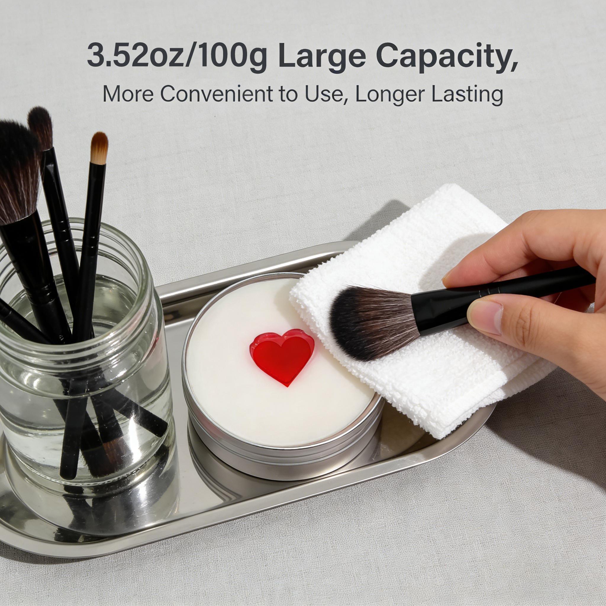 DODLXL Makeup Brush Cleansing Soap with Silicone Cleaning Pad - Solid Form, Sodium Stearate, Effective Cleaning, 3.52oz/100g Makeup Brush Cleaner for Use with Pad, Makeup Brush Cleaning