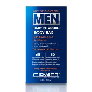 MEN Daily Cleansing Body Bar- with Ginseng & Eucalyptus