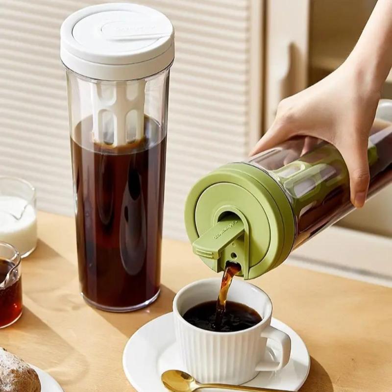 Portable Cold Brew Coffee Maker Cold Brew Fruit Tea Pot Leak-Proof Water Kettle with Filter 1000ML/34OZ
