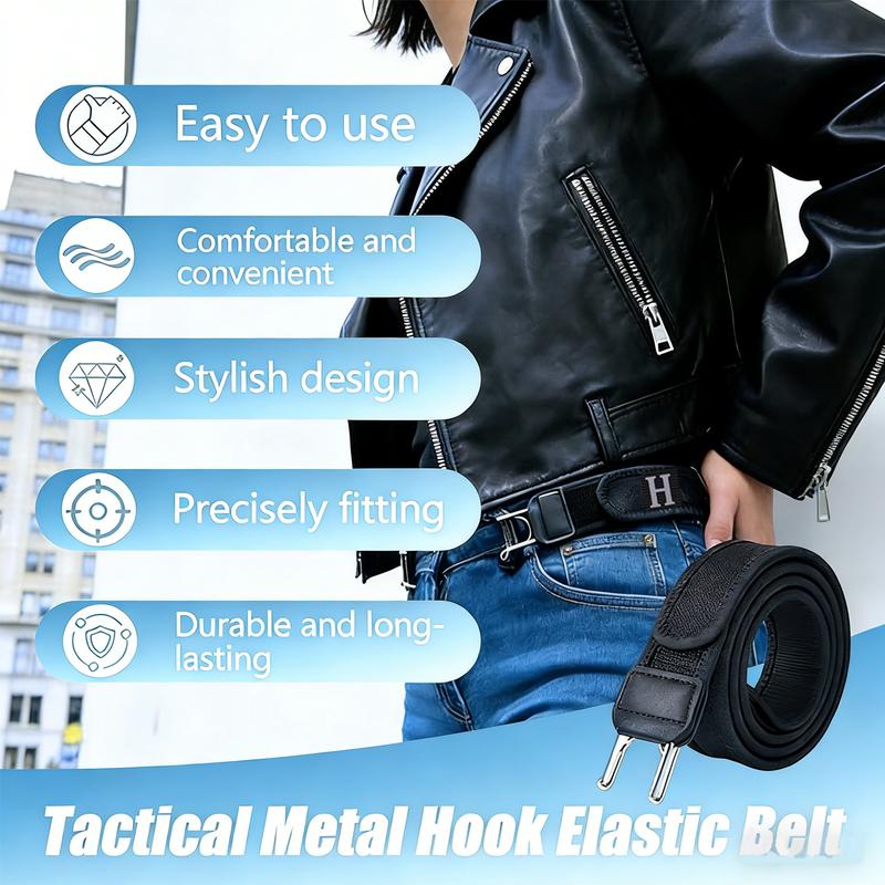 Valentine's Day Gift for Husband Boyfriend Son, Metal Hook Tactical Elastic Belt, Unisex No-Buckle Invisible Design, Soft Adjustable Side Tactical Belt Valentine's Day Gift for Husband Boyfriend Son, Metal Hook Tactical Elastic Belt, Unisex No-Buckle Invisible Design, Soft Adjustable Side Tactical Belt