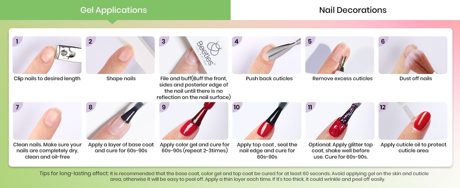 Beetles Gel Nail Polish Starter Kit with UV Light, Base Top Coat, Nail Art Stickers, Manicure Tools Gift for Women matrix Cutics Comfort  #TikTokShopBacktoSchool