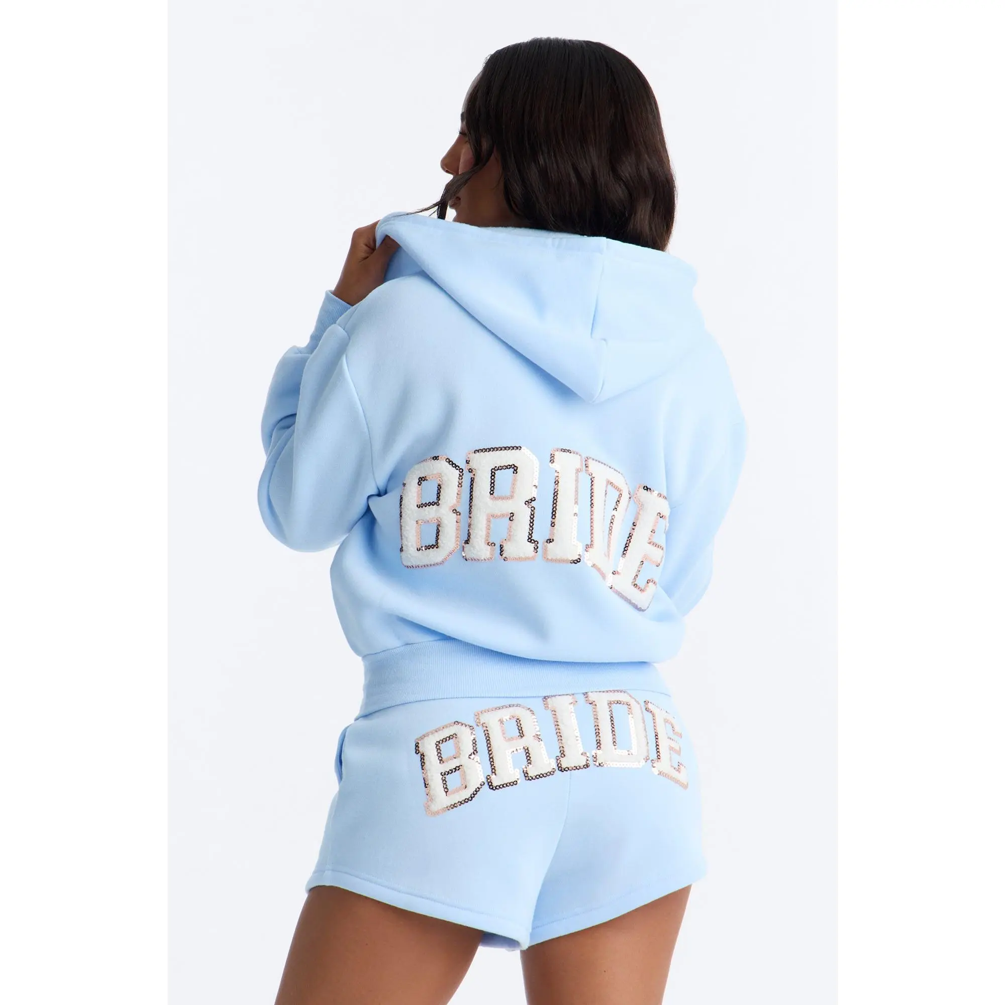 Bride To Be Fleece Short Set - Light Blue