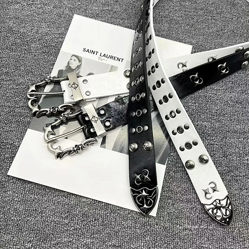 2026 New Y2K Studded Belt Unisex Metal Accessory, Daily Clothing Decor, Trendy Versatile & Exquisite Belt for Birthday Gift for Women Men, Elegant Design for Dress & Casual Wear