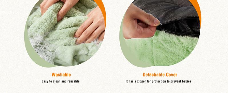 Modern Beanbag Chair for 24/31 Inch Padded Toddler Sofa with High Rebound Memory Foam Beige Purple Eggplant Design Perfect for Reading Gaming or Lounging