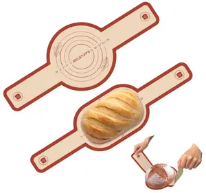 Silicone Bread Sling, 2PCS Non-Stick Oval and Round Bread Sling for Dutch Oven, Reusable Sourdough Tools & Bread Baking Supplies