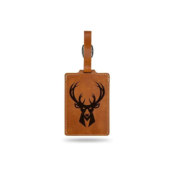 Rico Brown Suede Icon Milwaukee Bucks Luggage Tag