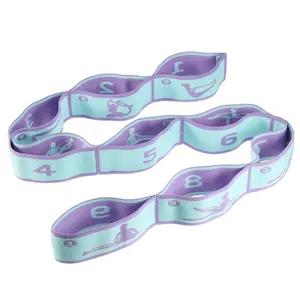 Unique Bargains Yoga Stretching Band, Yoga Stretch Strap with 9 Loops, Highly Elastic Exercise Band, Expandable Fitness Stretch Bands, for Yoga Dance Gymnastics Effective Stretching, Blue