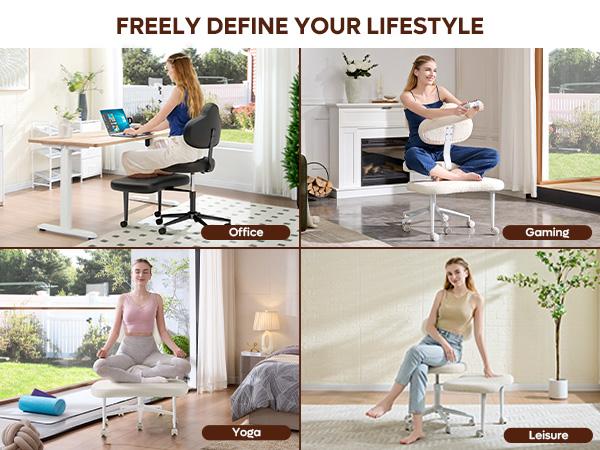 Pinmoco Mountain-Shape Ergonomic Cross Legged Chair with Wheels, Meditation Chair, ADHD Chair for Adults, Wider Height Adjustable Backrest and Seat, Yoga Office Chair Pinmoco Mountain-Shape Ergonomic Cross Legged Chair with Wheels, Meditation Chair, ADHD Chair for Adults, Wider Height Adjustable Backrest and Seat, Yoga Office Chair