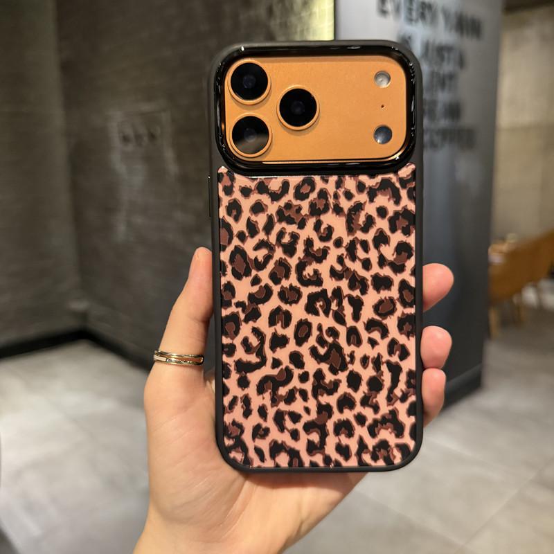 Compatible with for iPhone 17 Pro Max/16 Pro/15 Pro/14/13/12 Pink Leopard, Brown Leopard, Purple Floral Cat  phone case-LJK12-1