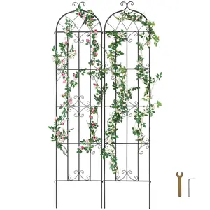 VEVOR Garden Trellis for Climbing Plants,  , 87 x 20 in, 2 Packs Rustproof Metal Garden Flower Trellis, Outdoor Climbing Rose Trellis Cucumbers Support, Decorative Clematis Trellis for Courtyards Lawns