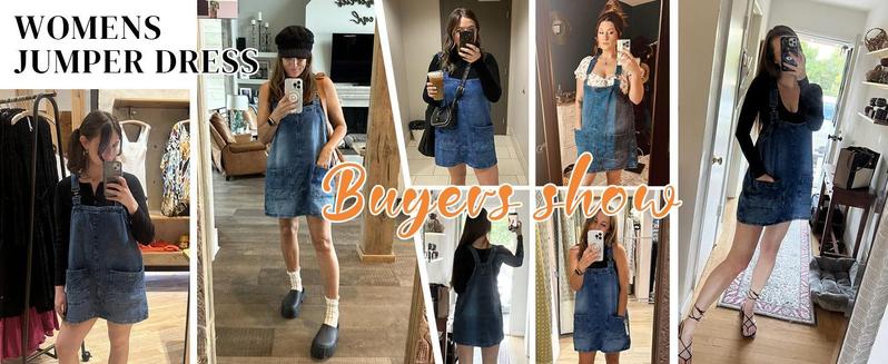 Imily Bela Women's Summer Cute Denim Overalls Dress Cozy Adjustable Strap Trendy Mini Jean Dresses