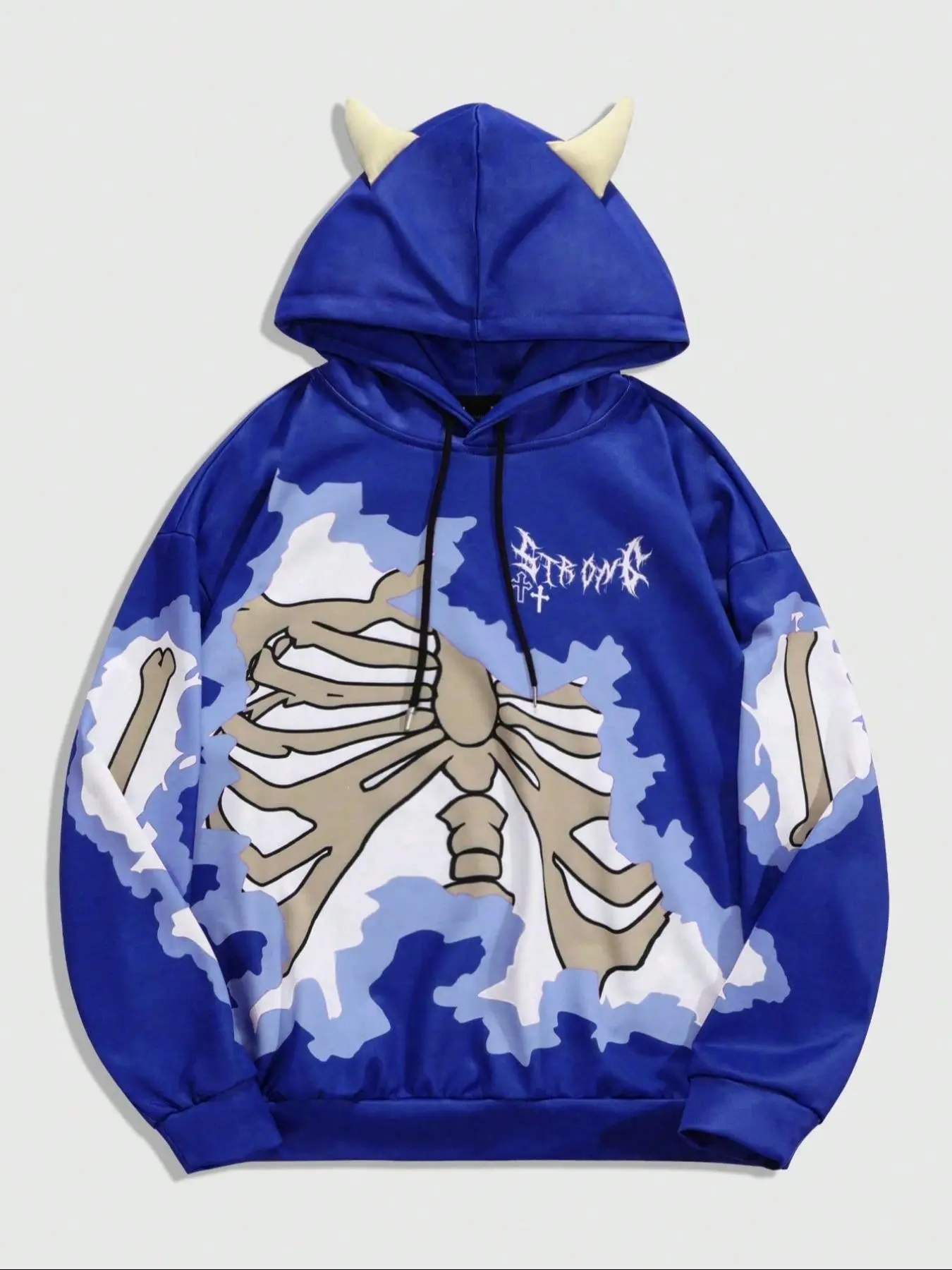 Men's Skeleton Print Hoodie, Casual Loose Long Sleeve Hooded Knit Pullover Sweatshirt for Daily Wear, Men's Sleepwear & Loungewear for All Seasons, Casual Hooded Sweatshirts