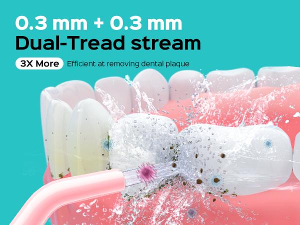 COSLUS C50 Portable Water Flosser for Teeth: 4 Modes & 5 Intensity Levels Professional Electric Dental Pick for Sensitive Gums, Braces & Orthodontic - Cordless for Travel Use, for Adults, BPA-Free, Pink