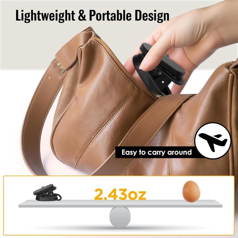 Clip-On 3-Color Temperature LED Reading Light! Flexible Gooseneck, Student Dorm & Bedside Lamp, Eye-Care Night Light