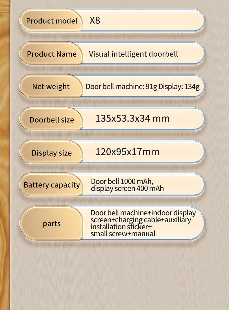 X8 Video Doorbell with Screen, No WiFi Needed, Local Storage, Waterproof & No Subscription Required