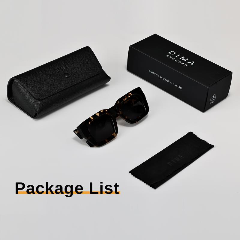 DIMA Eyewear - Ever Sunglasses , Stylish Eco-friendly Biodegradable Frame CR39 Lenses Black Espresso Tortoise Comfortable Fit Sun Protection