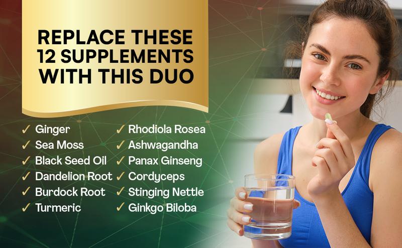 PARROX Health Boost Bundle - Ginger & Rhodiola Rosea Multivitamin Supplement - Gut Support, Energy, Mental Focus, & Overall Wellness - 60 Capsules - Made in USA