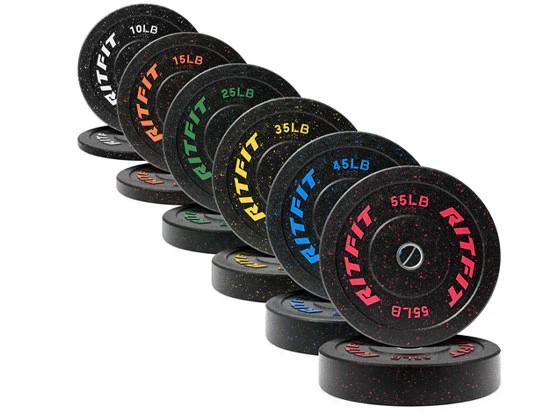 RitFit Fleck Bumper Plates 2-Inch Olympic Rubber Weight Plates
