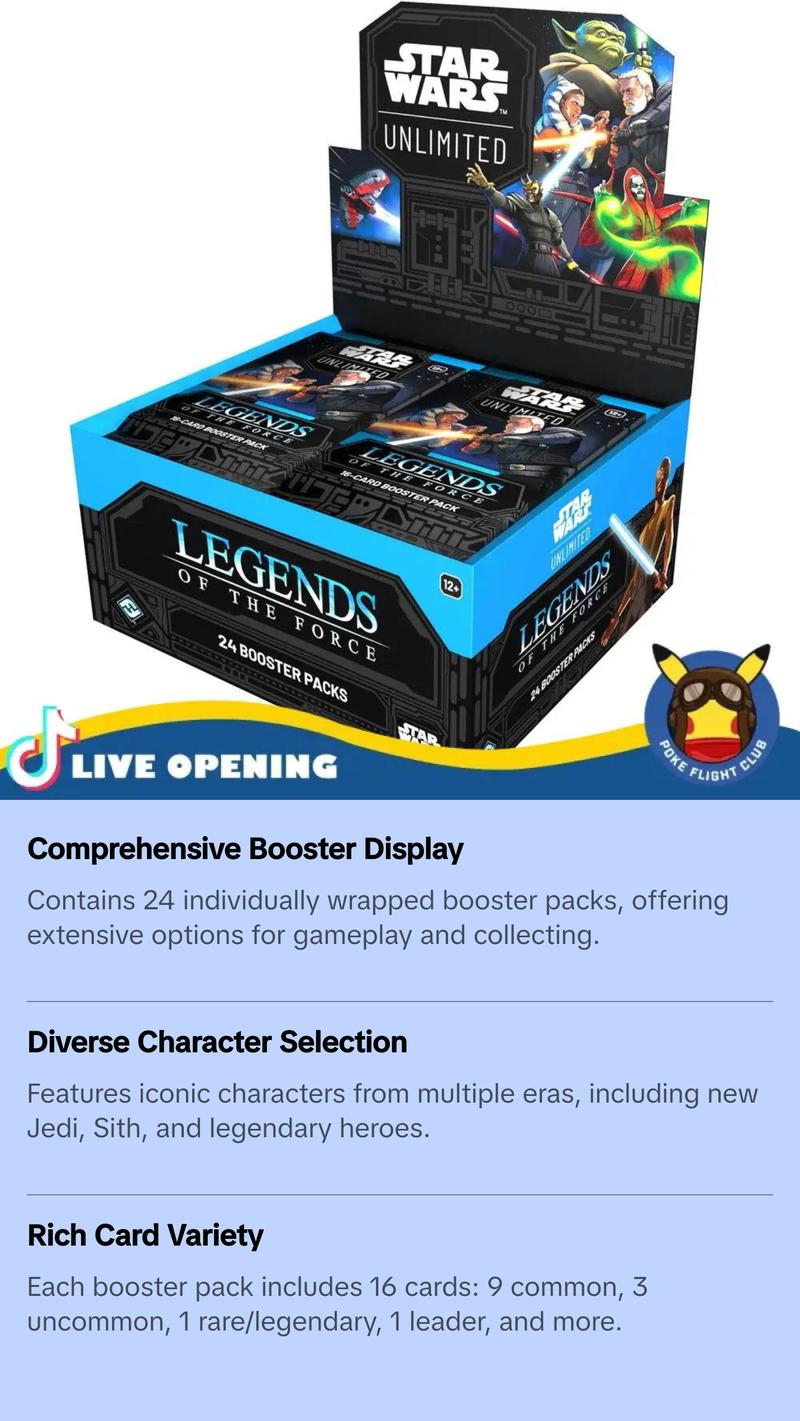 Star Wars Unlimited Legends of the Force Booster Box CARD LIVE OPENING