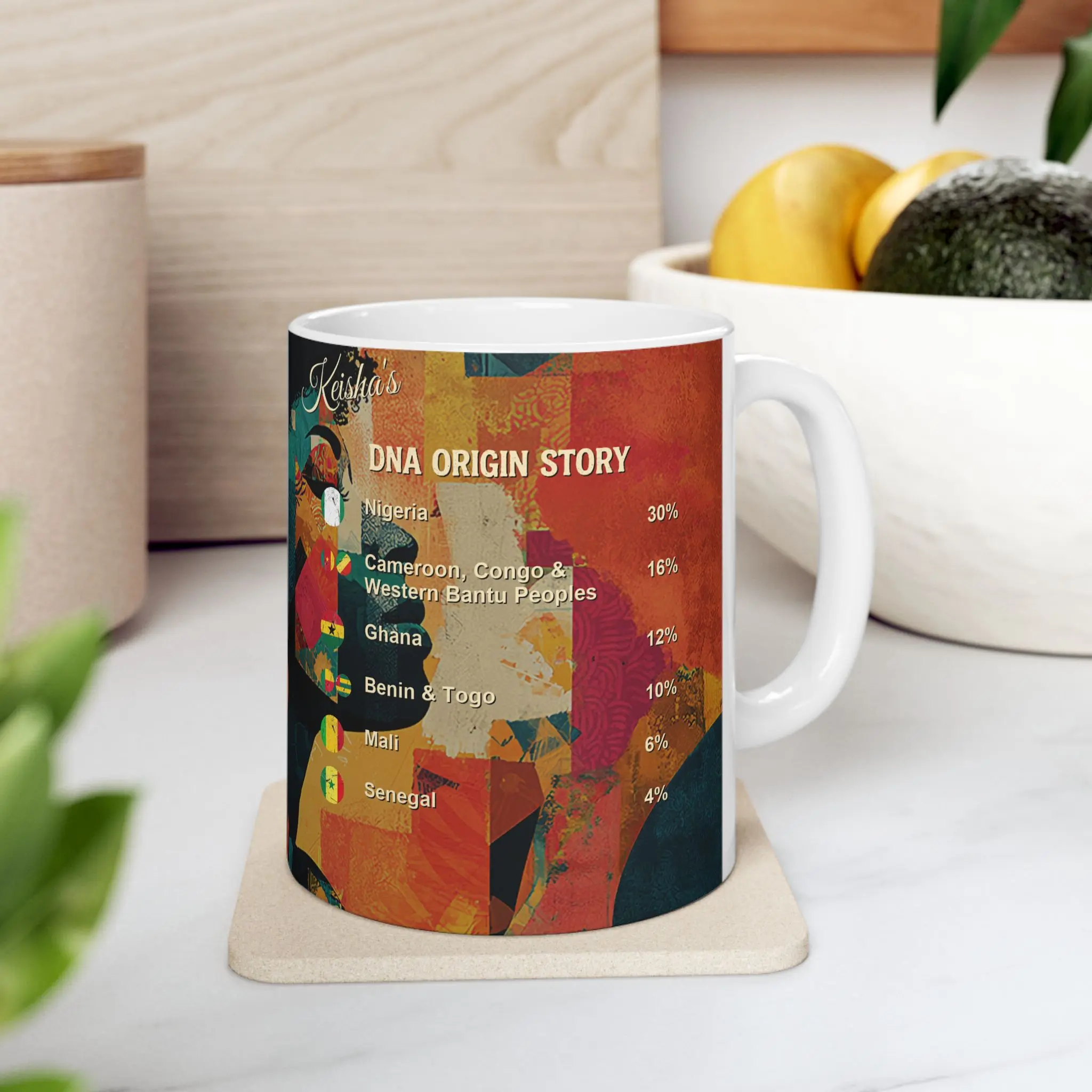 Personalized Genealogy DNA Ceramic Coffee Mug Tea Drinkware of Black  African American Woman Heritage & Custom Black Girl Magic Ancestry Gift  Perfect Custom Made to Order Black History Month - TikTok Shop