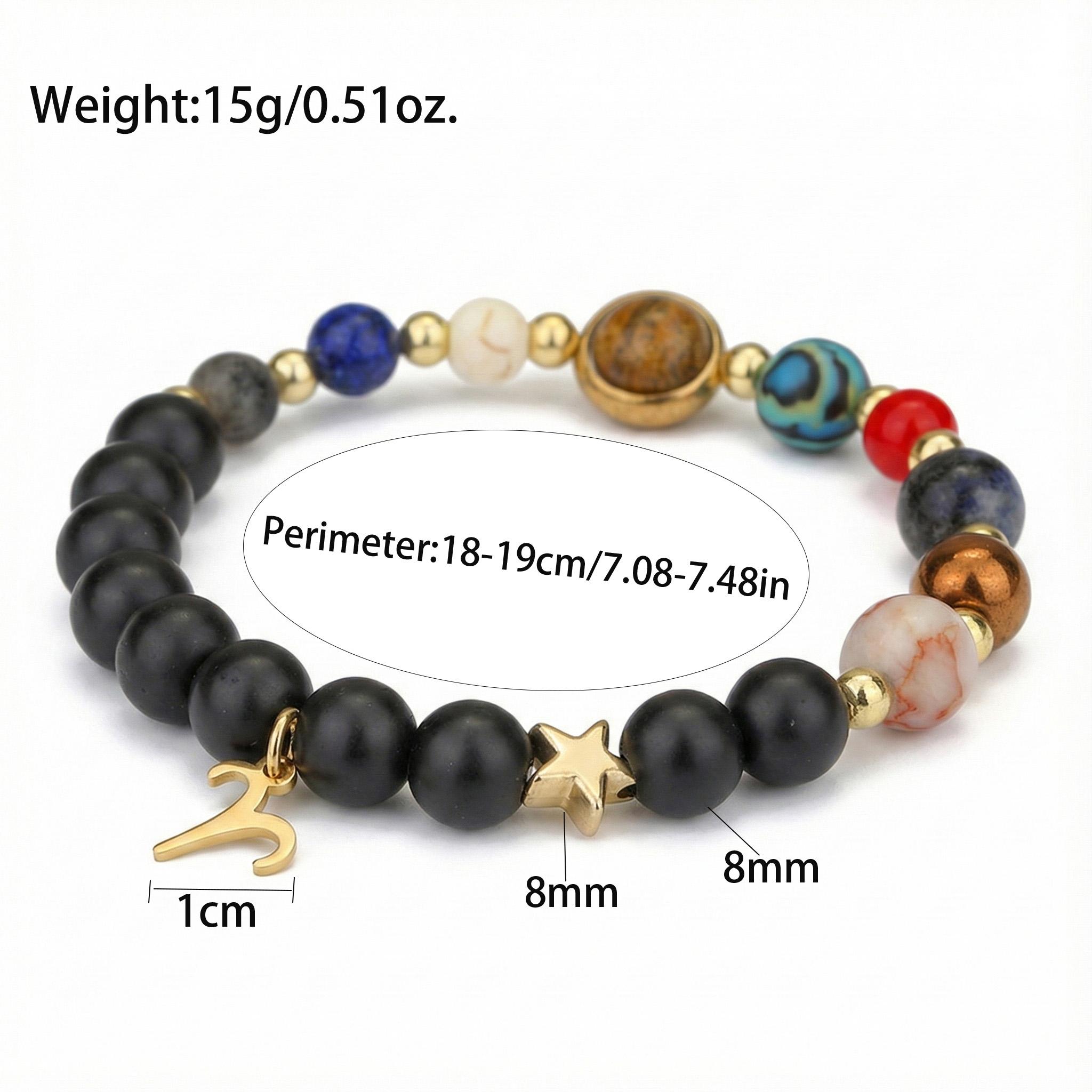 Solar System & Constellation Design Handmade Beaded Bracelet, Unisex Couple Style, Guardian Star Natural Stone Beads Bracelet Bangle Gifts