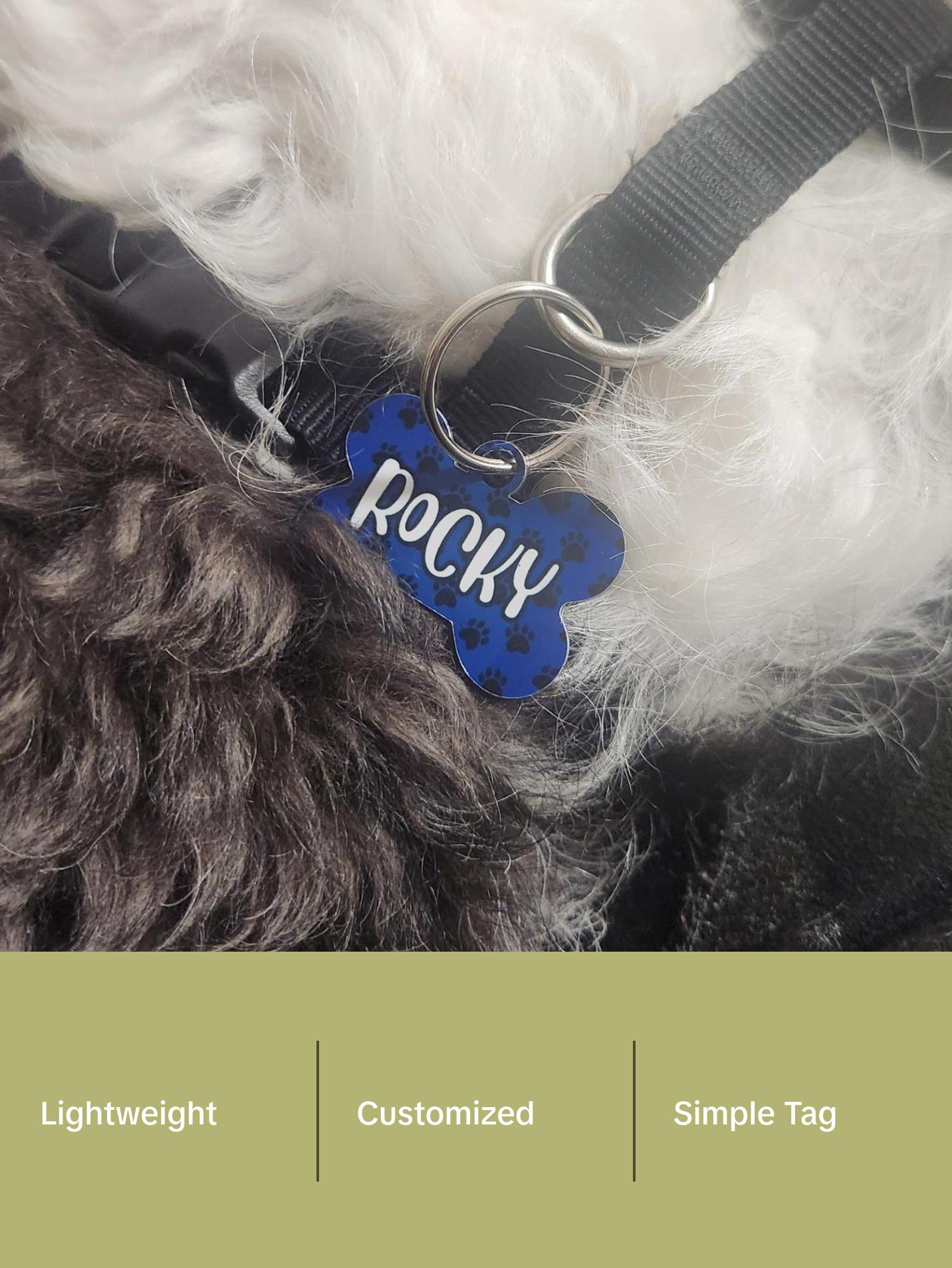 Pet Name Tag for Collar - Simple Design, Ideal for Pets, Lightweight