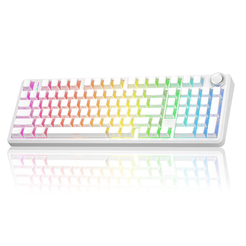 [Silent Switches]AULA F99 Pro Tri-Mode Mechanical Wireless Keyboard with Knob, BT5.0/USB-C/2.4GHz,Hot Swappable,Pre-lubed Switches,Gasket Structure,RGB Backlit Computer Gaming Keyboard (Black) Creamykeyboard Office PC Accessories TikTokShopfalldealsforyou
