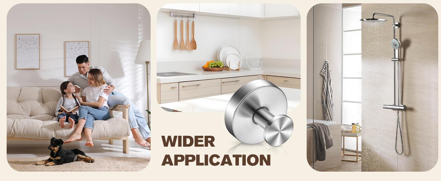 2 Packs Suction Cup Hooks Bathroom Accessories Gadgets Kitchen for Shower, Bathroom, Kitchen, Glass Door, Mirror, Tile – Loofah, Towel, Coat, Bath Robe Hook Holder for Hanging up to 15 lbs