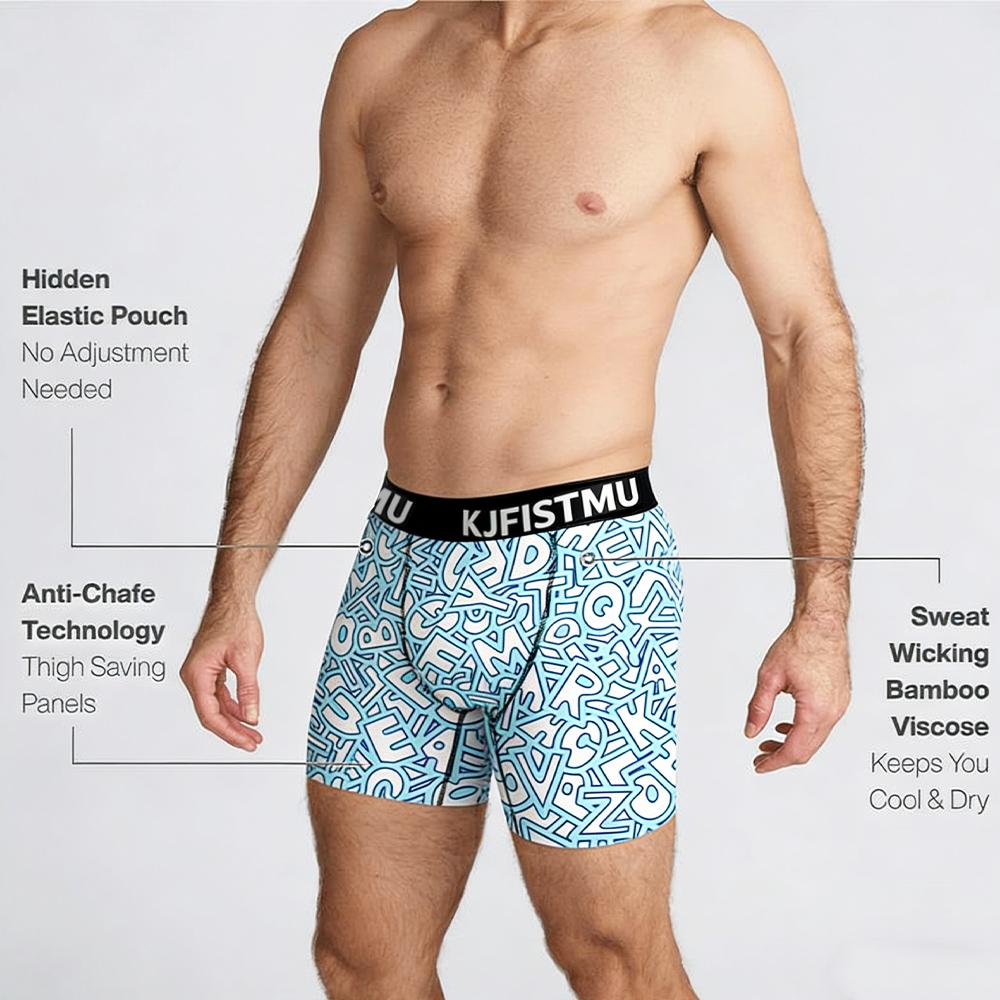 KJFISTMU 20-piece men's boxer briefs, random print set, men's elastic boxer briefs, soft and comfortable, close-fitting and breathable boxer briefs, a gift for husband or son