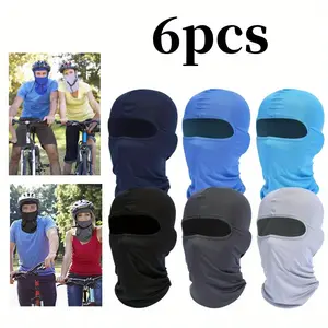 9pcs Ski Mask Cover Full Face  Winter Face Covering Thermal Breathable Women Men headband hair soft scarf head wrap band stretchy girl,summerwins