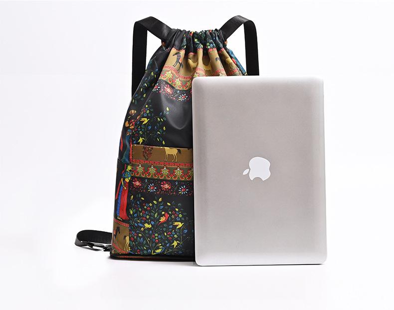 Foldable Drawstring Lightweight Backpack Portable Stylish Large Capacity Travel Storage Bag Basketball Bag