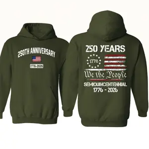 We The People Hoodie, 250th Anniversary USA Pullover, Patriotic Graphic Sweatshirt, Celebrate 1776-2026 American Freedom Hoodie, Veterans Gift, Patriot Apparel, Classic Men's Hoodie, Unisex Long Sleeve, USA Pride Streetwear, Fourth of July Hoodie