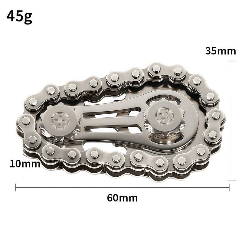 Trendy Finger Chain Gear Fidget Spinner, Mechanical Metal Toy for Anxiety Relief