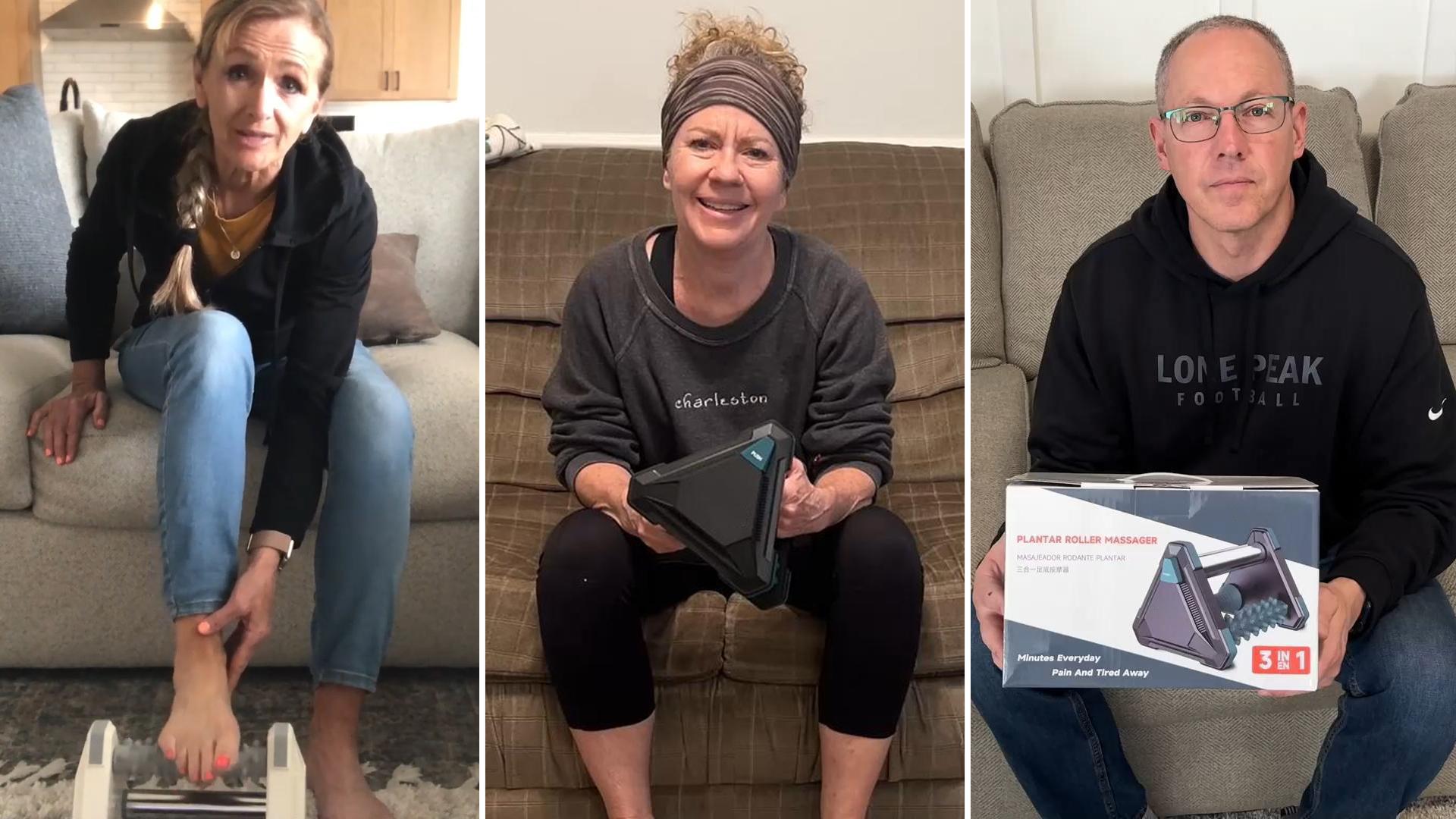 DRwiik Foot Massager for Circulation and Pain Relief, Reflexology Massage Tools with Ice Pack, Foot Roller for Neuropathy Pain Relief, Foot Health, Green