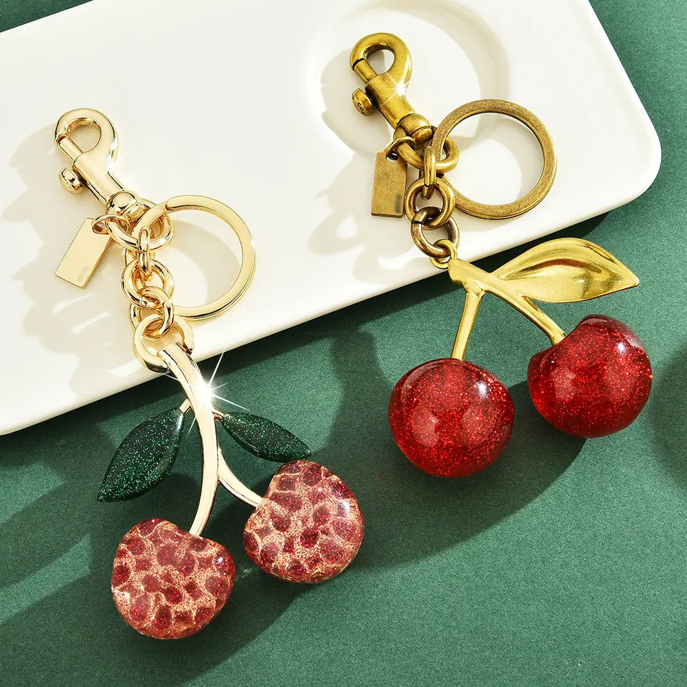 Cherry keychain, bag pendant, women's bag accessory, fashionable